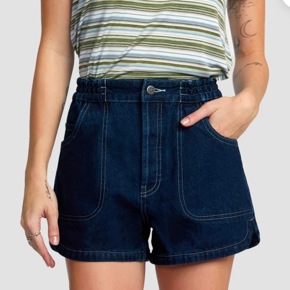 RVCA Denim Venice Shorts Dark Indigo XS - Picture 3 of 7